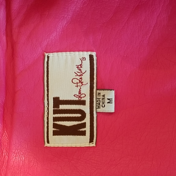 Like New Kut from the Kloth Faux Leather Motorcycle Jacket (Vegan) in Ho… - Picture 8 of 11